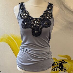 Embellished Gray Women's Top